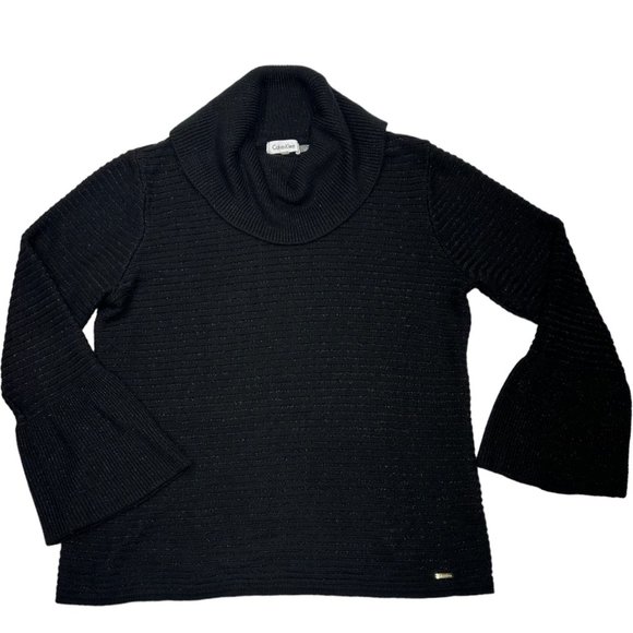 Calvin Klein Cowl Neck Bell Sleeve Sweater (L) - Picture 1 of 8